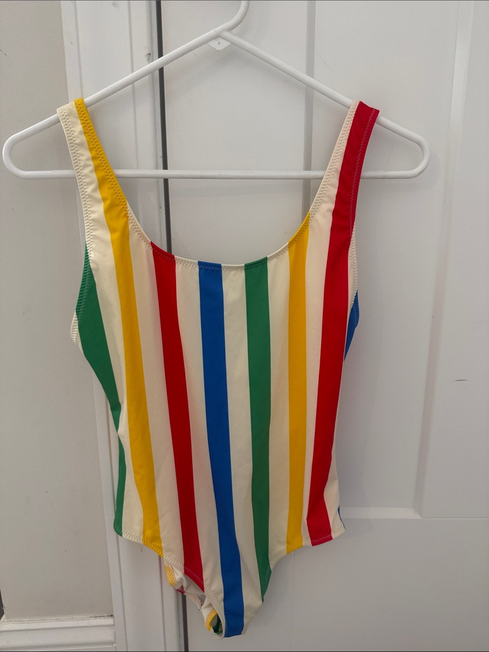 SOLID & STRIPED Rainbow Stripe One-Piece Swimsuit size M